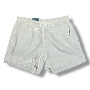 Old Navy Women’s Linen Blend Pull On Shorts White Size Large